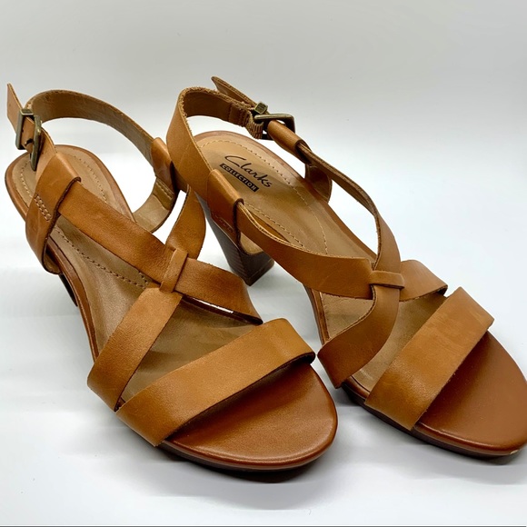 Clarks Shoes - Clark’s Brown Leather Strappy Heels